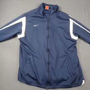 Nike Track Jacket Mens XXLT Navy Blue White Full Zip Nike Fit Dry 244773